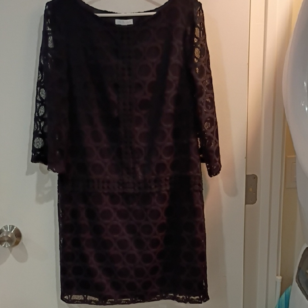 London Times Black Lace Dress